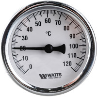 Термометр Watts F+R801 OR биметаллический  63mm, 0-120C, гильза 75 мм 10005809