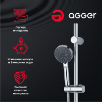 Сплэш душевая лейка Agger хром A02