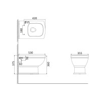 Унитаз подвесной Creo Ceramique ORLEANS микролифт, 530x355x375 OR1100+OR1001 00028227
