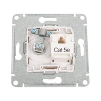 Двойная розетка: тв + компьютерная Systeme Electric Glossa rj45, кат. 5е, механизм, перламутр GSL000689