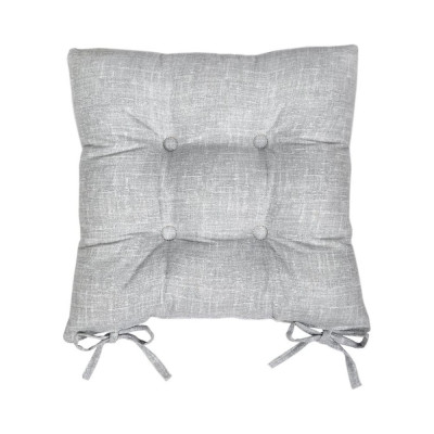Luscan Подушка на стул 40x40 с завязками, 2шт/наб, рогожка, 160г/м2, Рант сер 2042804