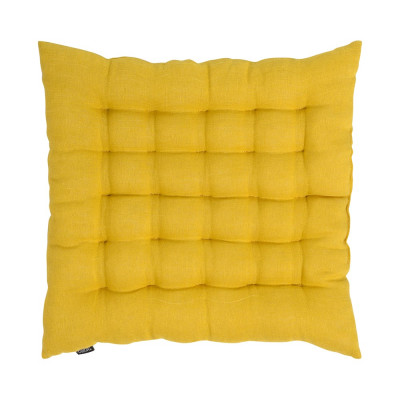 Подушка на стул Tkano коллекция Essential из стираного льна горчичного цвета, 40x40x4 см TK22-CP0003