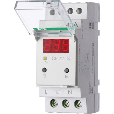 Евроавтоматика F&F Реле напряжения cp-721-3 однофазное 40а индикация напряжения в сети EA04.009.021
