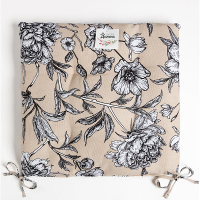 Сидушка на стул Доляна Blooming garden 42x42x7 см, 100% хлопок, 164 г 7533951