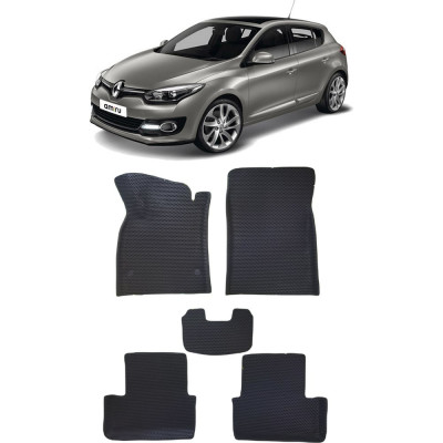 Ковры в салон автомобиля renault megane iii 5дв вариант макси 3d 2008 - 2016 Eva Smart 3887-B5A6-S