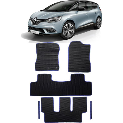 Ковры в салон автомобиля renault scenic iv grand 7мест 2016 - Eva Smart 3216-B1A7-S