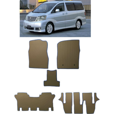 Ковры в салон автомобиля toyota alphard i 7мест 2002 - 2005 Eva Smart 3459-B5B1-S