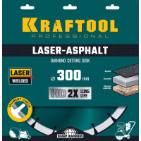 Диск алмазный отрезной по асфальту KRAFTOOL Laser-aphsfalt (300х25.4/20 мм, 10х3.2 мм) 36687-300