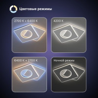 Светодиодная диммируемая люстра RITTER с ДУ BREZZO 100Вт, 2700К+6400K/4200К/6400К+2700K, 7000Лм 670x620x47мм 52390 1