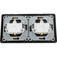 Розетка Systeme Electric Glossa Графит 2-ая с/з, со шторками, в сборе, IP44 SE GSL001347