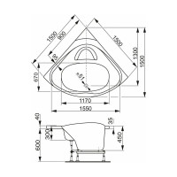Акриловая ванна VAGNERPLAST ATHENA 150x150 VPBA150ATH3E-04