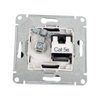 Двойная ТВ + компьютерная розетка Systeme Electric Glossa RJ45, кат. 5Е, механизм, антрацит GSL000789