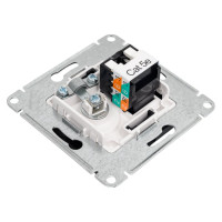 Двойная ТВ + компьютерная розетка Systeme Electric Glossa RJ45, кат. 5Е, механизм, антрацит GSL000789