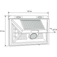 Светодиодный светильник duwi с датчиком движения Solar LED на солнечных батареях, 11Вт, 6500К, 400Лм, IP65, цвет черный 25016 6