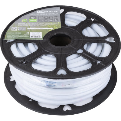 Гибкий круглый неон TDM ELECTRIC SMD2835-120 LED/м-220 В-6,5 Вт/м-IP67-зелёный, 25 м SQ0331-1523