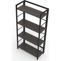 Стеллаж BRABIX "Smart SH-005", 605x290x1193 мм, ЛОФТ, прямой, складной, металл/ЛДСП ясень 641869