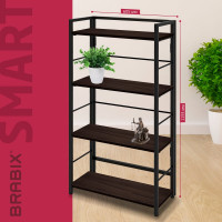 Стеллаж BRABIX "Smart SH-005", 605x290x1193 мм, ЛОФТ, прямой, складной, металл/ЛДСП ясень 641869