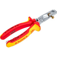 Клещи для удаления изоляции KNIPEX с функцией резания кабеля, со страховочным креплением, 180 mm KN-1366180T