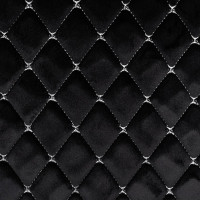 Накидка сиденья SKYWAY POSH вельвет, 2 предмета, черная/белая строчка S01302052