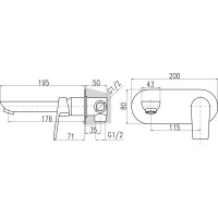 Смеситель для умывальника RavSlezak COLORADO настенный, ЦВЕТ ЗОЛОТО CO135Z
