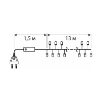 Электрогирлянда B&H Кластер, 13 м, 432 теплых белых матовых светодиода BH-HO2709-WW