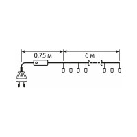 Электрогирлянда B&H Нить, 6 м, 100 теплых белых матовых светодиодов BH-HO2703-WW