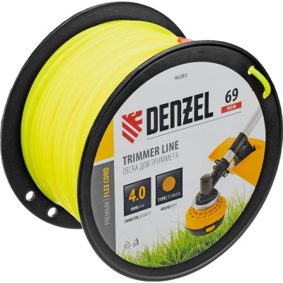 Леска FLEX CORD круглая 4 мм, 69 м, на DIN катушке для триммера Denzel 96283