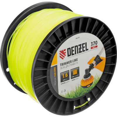 Леска FLEX CORD квадрат 1.6 мм, 370 м, на DIN катушке для триммера Denzel 96290