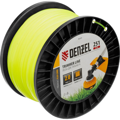 Леска FLEX CORD квадрат 2 мм, 251 м, на DIN катушке для триммера Denzel 96291