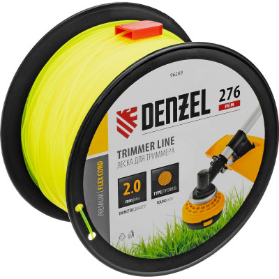 Леска FLEX CORD круглая 2 мм, 276 м, на DIN катушке для триммера Denzel 96269