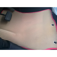 Ковры в салон автомобиля Eva Smart peugeot 4007 7мест 2007 - 2012 эва сота коричневые c серой окантовкой 2935-A6B1-S