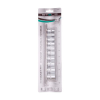 Набор торцевых головок, 3/8", 12-ти гр CrV, 8-19 мм, 10 шт. STELS 13607