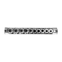 Набор торцевых головок, 1/4", 12-ти гр CrV, 4-13 мм, 10 шт. STELS 13606