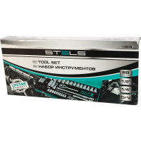Набор торцевых головок с трещоткой, 1/2" и 1/4", 69 предм STELS 13576