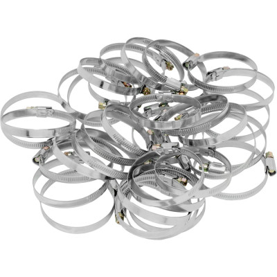 Металлические хомуты СИБРТЕХ стандартное болтовое крепление 60-80мм, 50шт/уп, ширина 9мм 47564