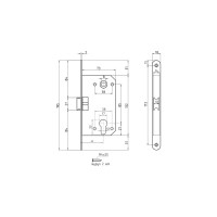 Корпус замка под цилиндр НОРА-М M25-85 мм зол. 9628