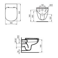 Чаша для унитаза подвесного Ideal Standard Tempo T331101 023-3588