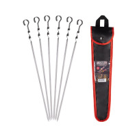 Набор шампуров Ecos 450x10x0,7 мм, угловой, с витком, 6 шт, в чехле 182540