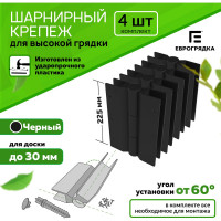 Комплект стыковочных элементов для грядок и клумб Еврогрядка 225x30, 4 шт, черный 5397