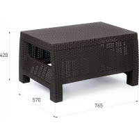 Стол ЗПИ «Альтернатива» "Ротанг-плюс" 765x570x420мм, мокко М8841