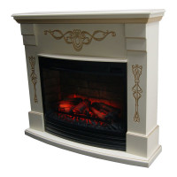 Каминокомплект InterFlame Идальго Панорамик25-30 NEW LED бежевый с золотой патиной с Panoramic25-30 бежевый ЗП