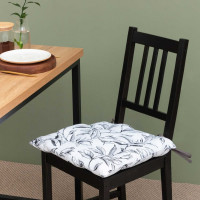 Сидушка на стул Доляна Plant leaves 42x42 см, 100% хлопок, рогожка 164 г/м2 9322534