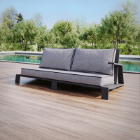 Диван уличный GreenWeen KORFU каркас алюминий, цвет LAVA, подушки рогожка, цвет JASPER GREY, 1880x940x680 мм GW-AL-KORFU-SOFA-LAVA