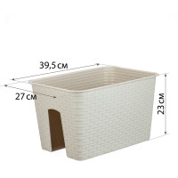 Кашпо IDEA на перила РОТАНГ 12л М 3227 коричневый ротанг