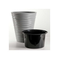 Кашпо IDEA ДЮНА D340 мм, H385 мм, 19.5 л, со вставкой М 3401 Серый