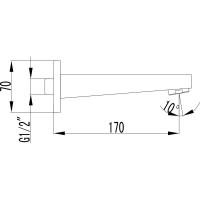 Наполнитель для ванны встраиваемый Lemark, 170 мм, для LM4322C, хром LM4381C