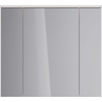 Шкаф зеркальный Lemark ZENON белый глянец, 90x80 см, 3-х дверный, с козырьком-подсветкой, с розеткой, LM90ZS-Z