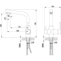 Смеситель для кухни Lemark COMFORT с подключением к фильтру питьевой воды, цвет: бежевый LM3061PBG