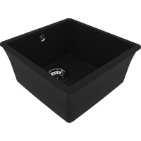 Кухонная мойка из кварцгранита Lemark SINARA 400-U цвет: антрацит комплектация: крепеж, сливная арматура с переливом в комплекте арт. 9910061