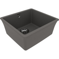 Кухонная мойка из кварцгранита Lemark SINARA 440-U цвет: серый шёлк комплектация: крепеж, сливная арматура с переливом в комплекте арт. 9910071